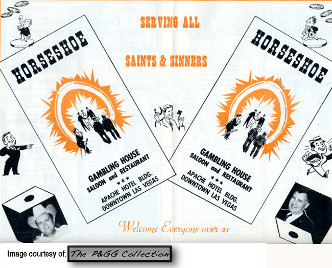 An early ad for the Horseshoe Club in Las Vegas 