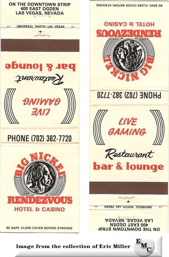 Rendevous and Big Nickel matchcover