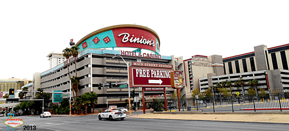 View of Binion's Gambling Hall parking structure from the Mob Museum