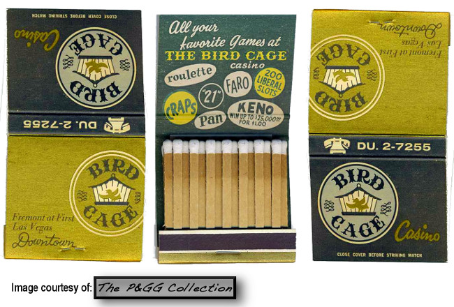 Bird Cage Las Vegas Matchbook 