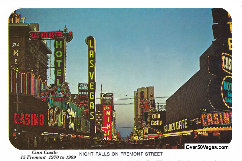 The Coin Castle Casino nestled along Fremont Street.