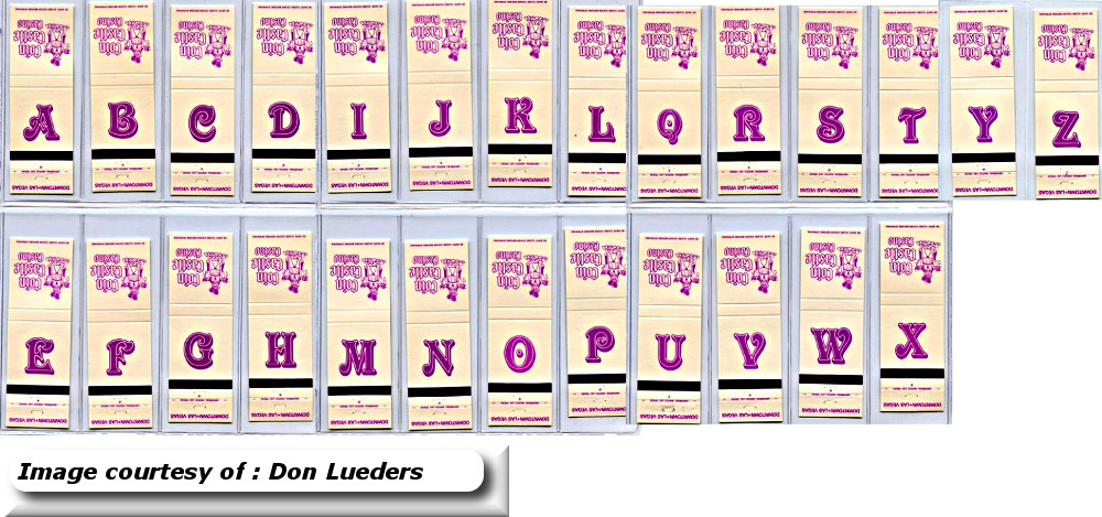 The alphabet matches of the Coin Castle. Courtesy of Don Leuders Collection. 