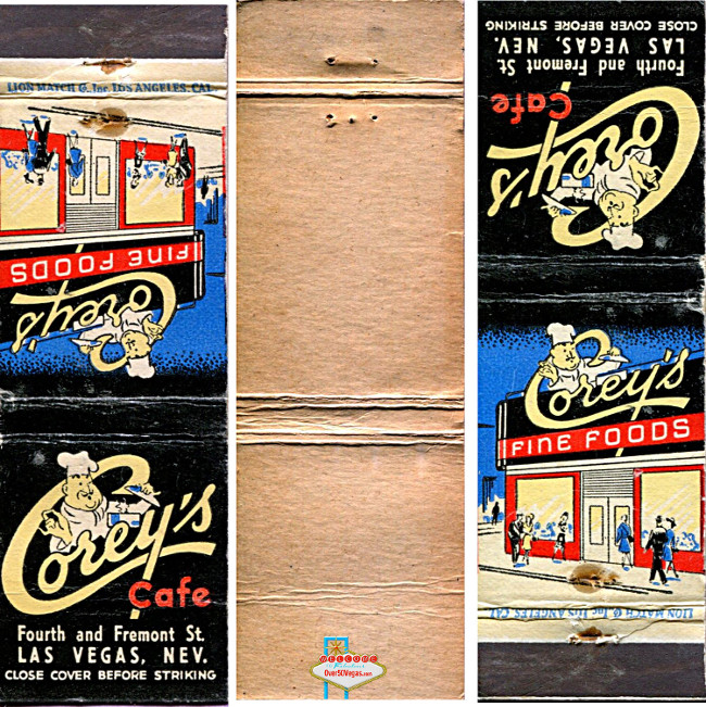 Corey's Fine Foods Las Vegas matchcover