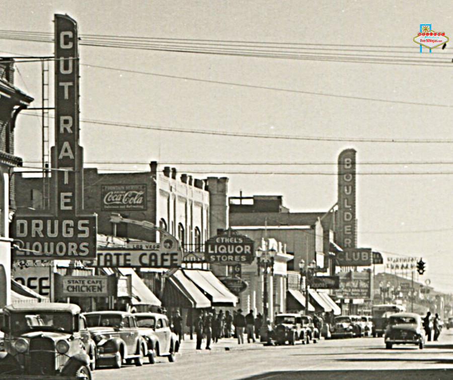 Ethel's Liquor store  Boulder club Cut Rate Drugs Sate cafe Las vegas Fremont street