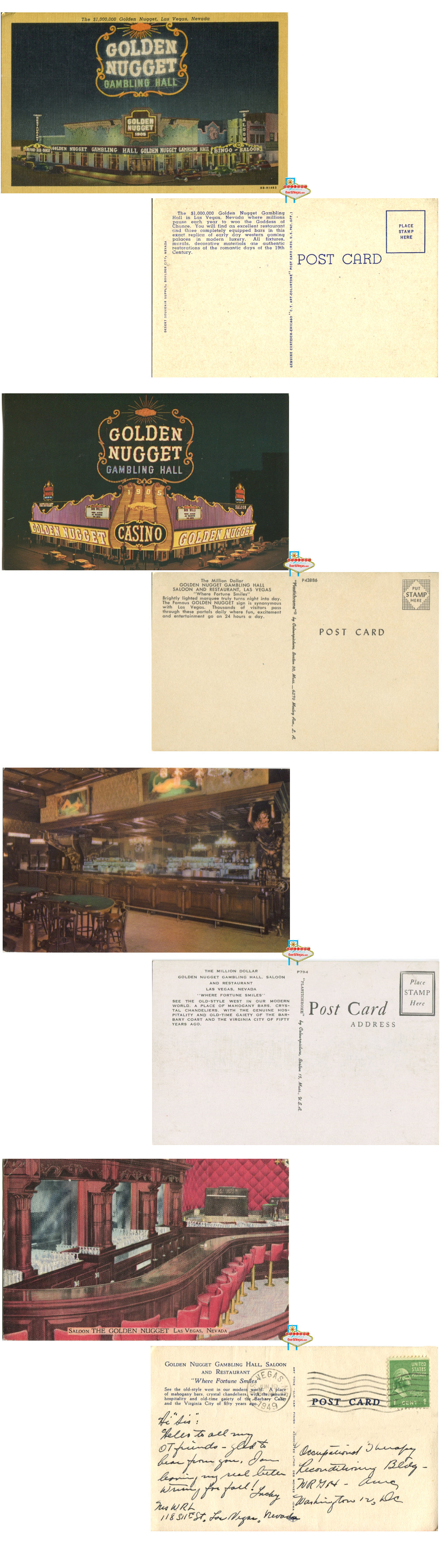 Golden Nugget Postcards