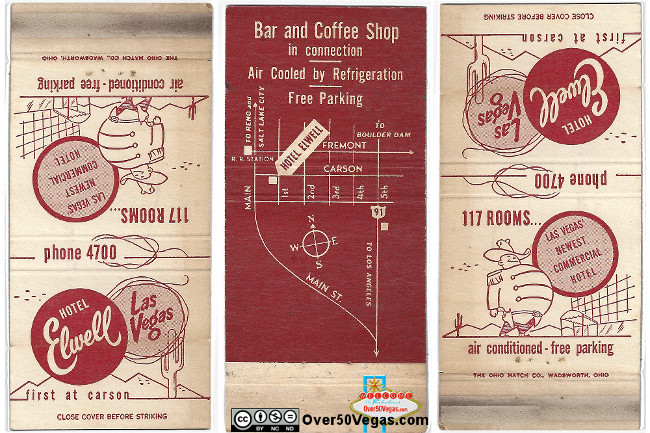 Hotel Elwell Las Vegas, NV Matchcover creme