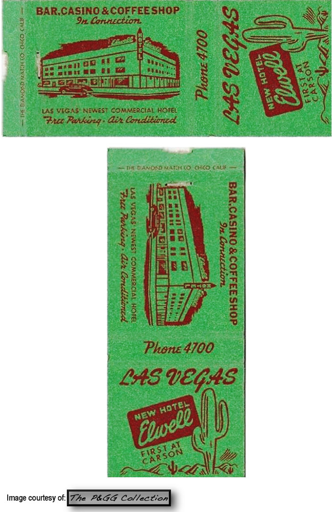 Hotel Elwell Las Vegas, NV Matchcover Green