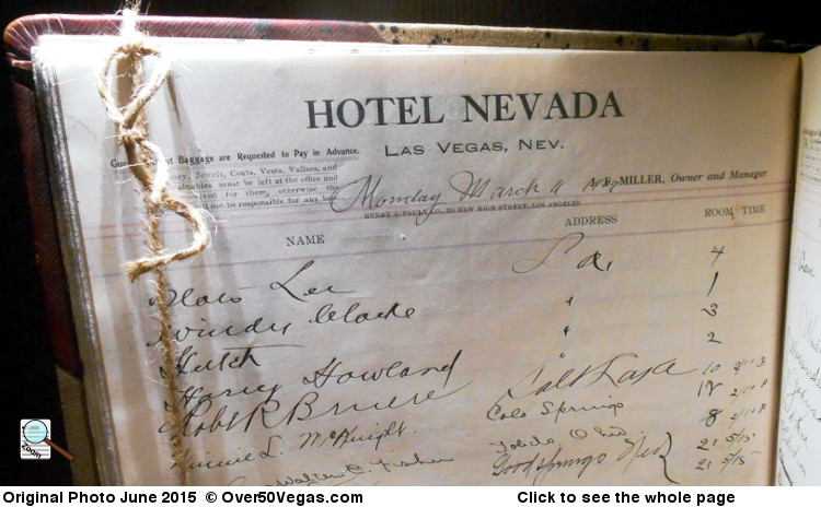 Hotel Nevada guest register showing the sign-in page from March 4, 1907