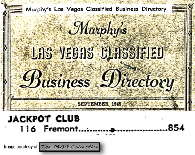 Jackpot las vegas 1945 phone book