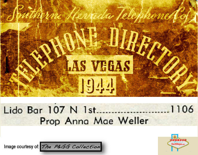 Lido Bar in the 1944 las vegas phone book