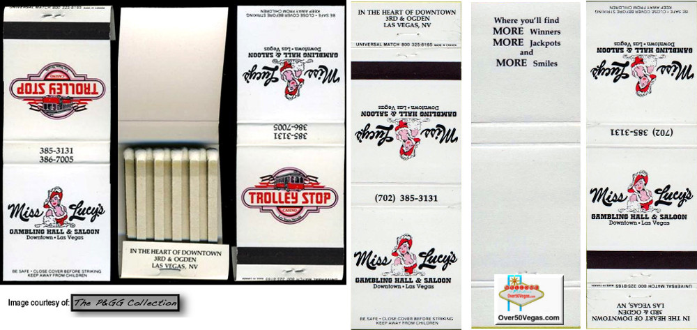 Matchbooks from Miss Lucy's Gambling Hall and Saloon.