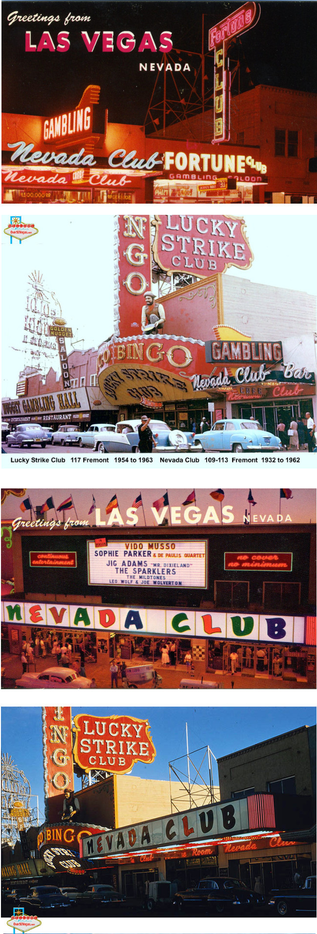 Nevada Club Postcards