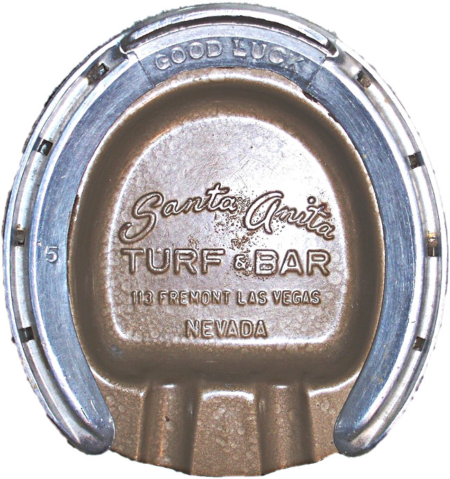 A very rare ashtray from the Santa Anita Turf and Bar in downtown Las Vegas.