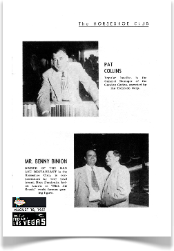 Mgr. Pat Collins / Benny Binion & Nick the Greek